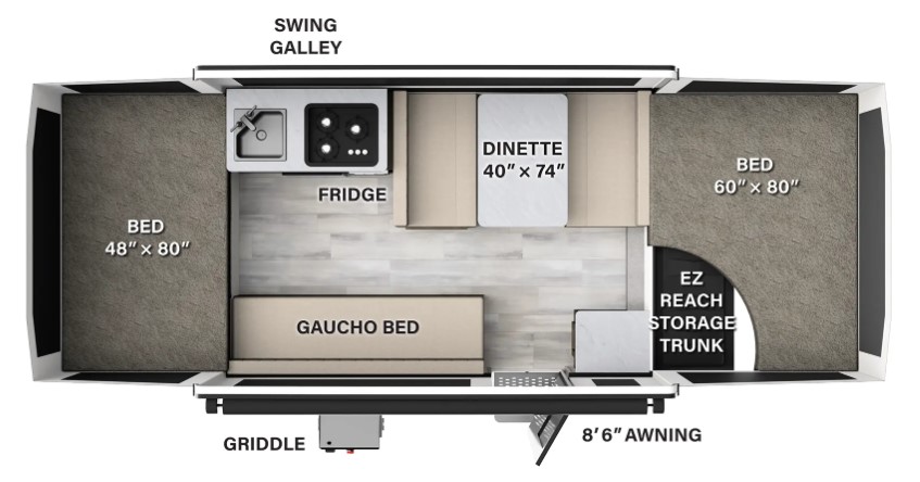 2024 FOREST RIVER ROCKWOOD 1940F, , floor-plans-day image number 0